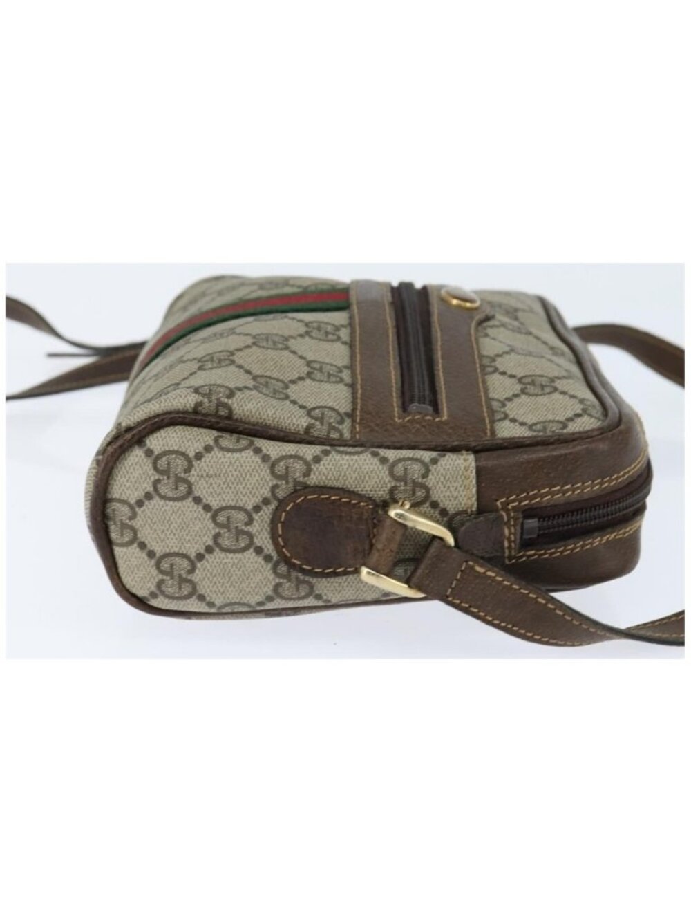 Authentic GUCCI GG Supreme Web Sherry Line Shoulder Bag PVC Beige Gold 010 378 - Picture 15 of 16